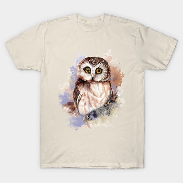 Watercolor Cute LIttle Owl T-Shirt by Country Mouse Studio